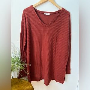 Rust coloured size large long sleeve Zenana tunic
